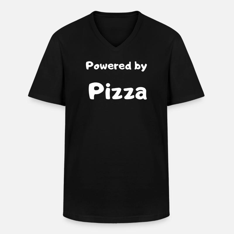 Pizza-Design - Männer-T-Shirt mit V-Ausschnitt - Schwarz