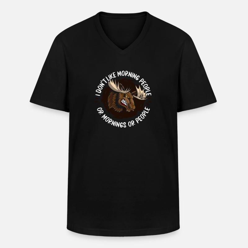 Elch - Männer-T-Shirt mit V-Ausschnitt - Schwarz