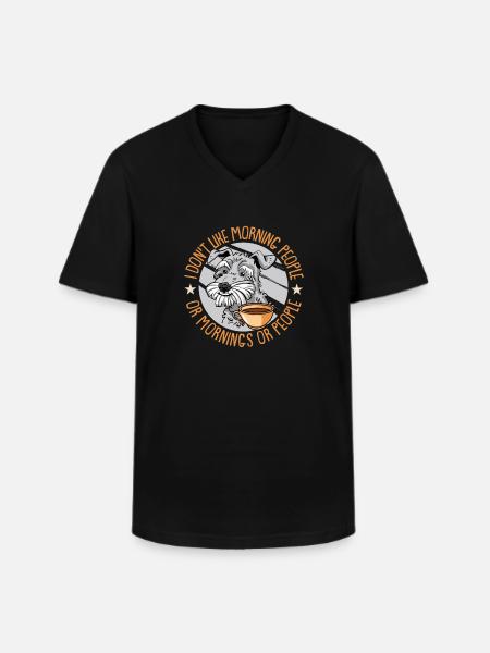 Schnauzer Chien Géant Schnauzer - T-shirt col V Homme - noir