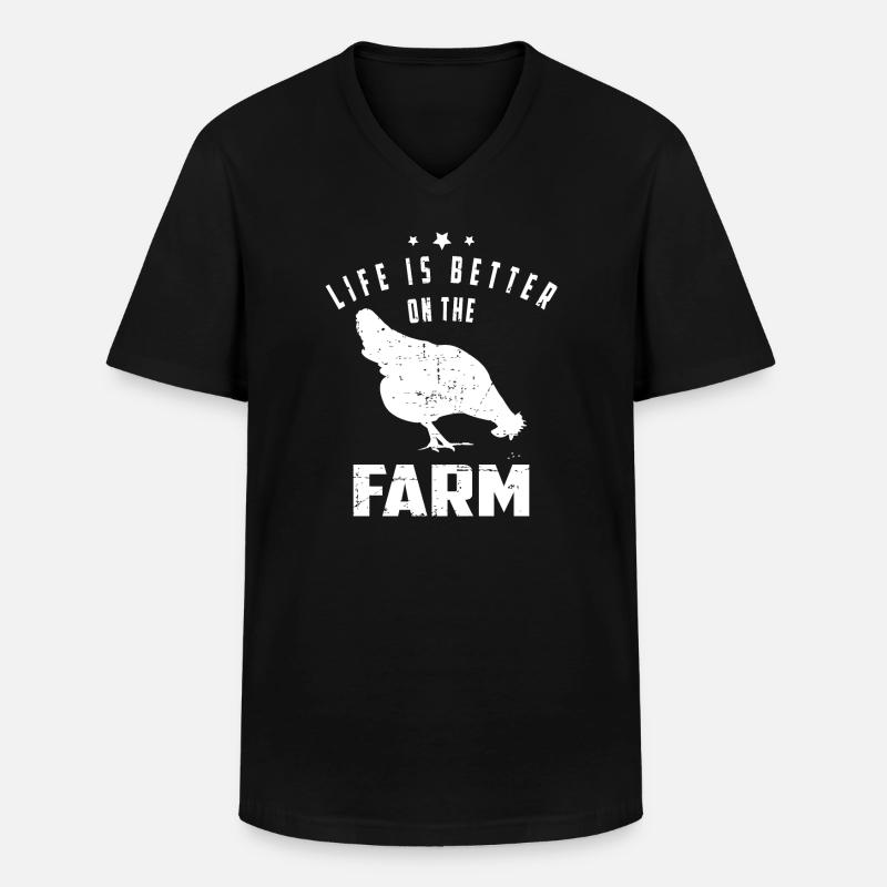 Bauernhof Leben - Männer-T-Shirt mit V-Ausschnitt - Schwarz