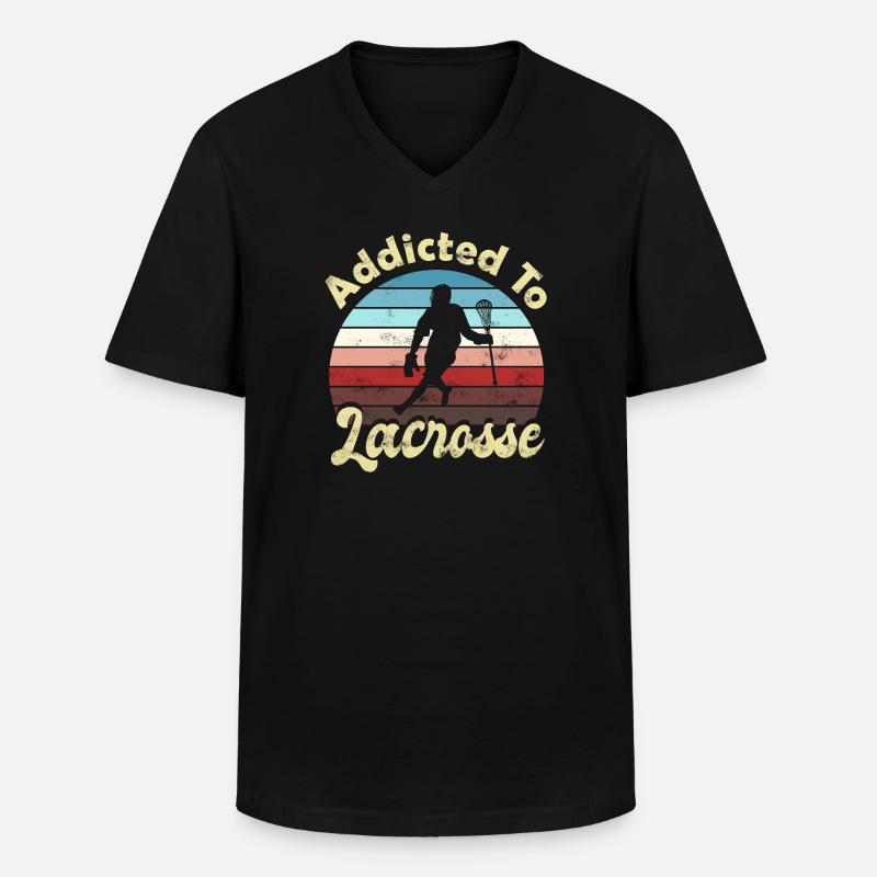 Lacrosse - Männer-T-Shirt mit V-Ausschnitt - Schwarz