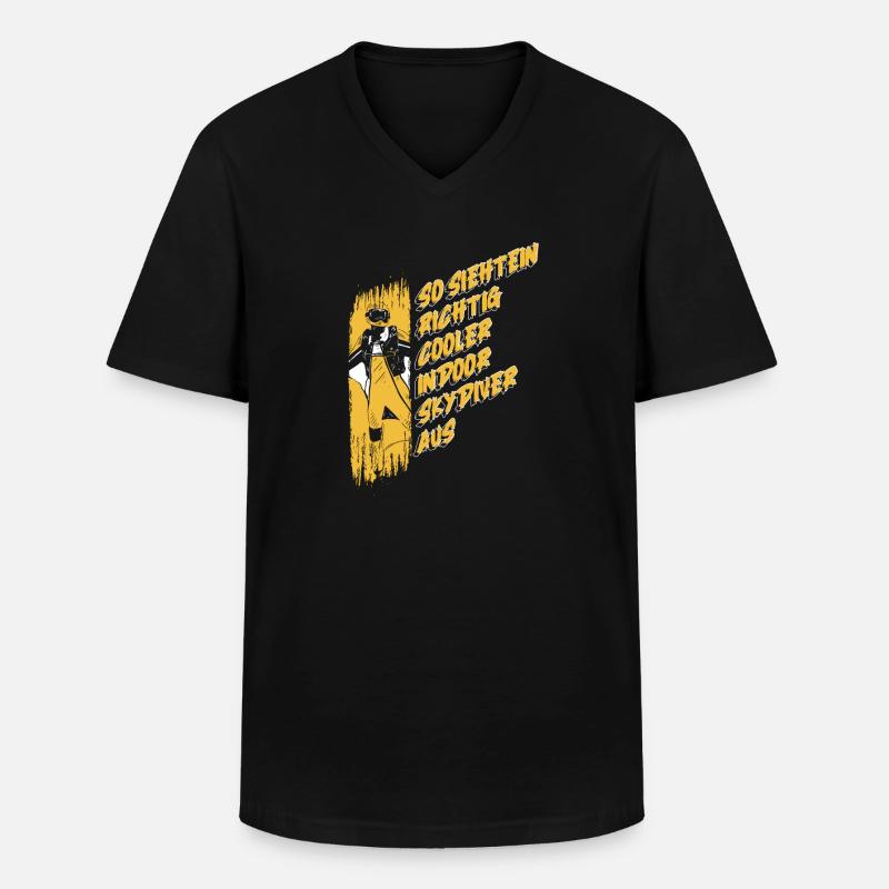 Indoor-Skydiving - Männer-T-Shirt mit V-Ausschnitt - Schwarz