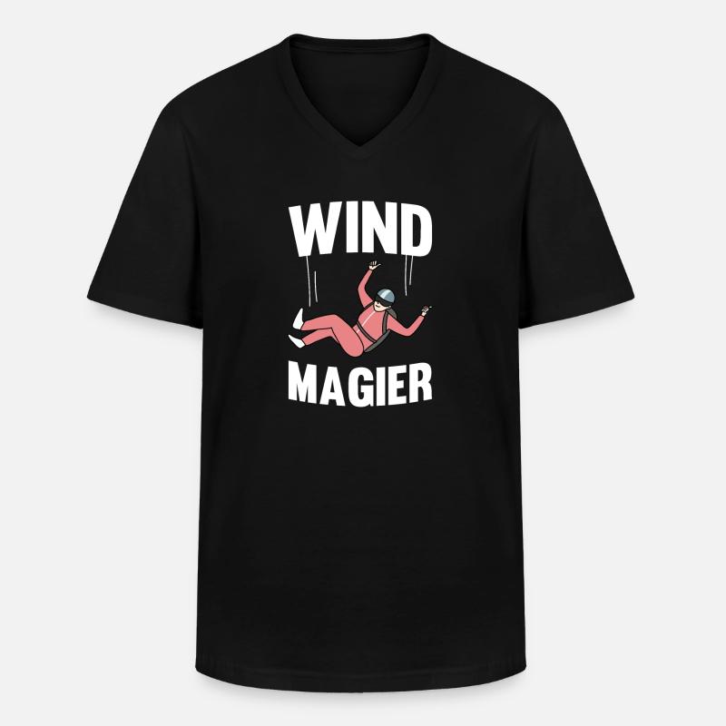 Indoor-Skydiving - Männer-T-Shirt mit V-Ausschnitt - Schwarz
