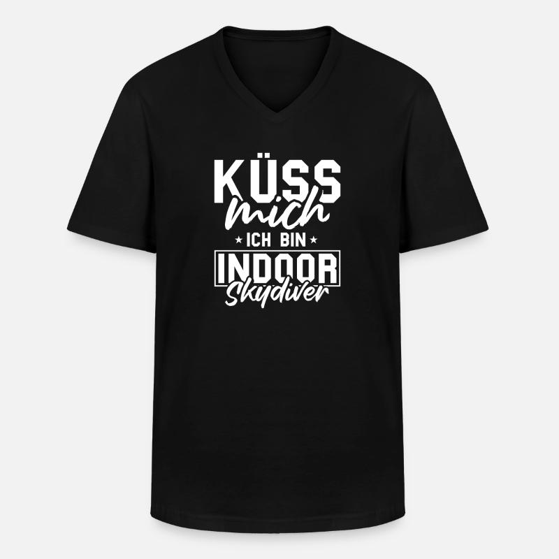 Indoor-Skydiving - Männer-T-Shirt mit V-Ausschnitt - Schwarz