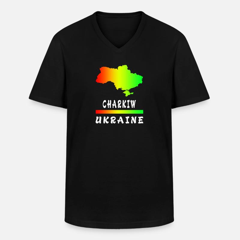 Charkiw Ukraine Regenbogen Design - Männer-T-Shirt mit V-Ausschnitt - Schwarz