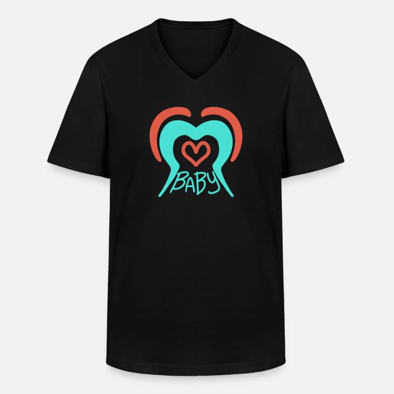 Baby - Männer-T-Shirt mit V-Ausschnitt - Schwarz