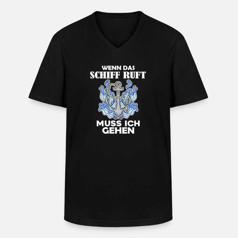 Schiff Schifffahrt - Männer-T-Shirt mit V-Ausschnitt - Schwarz