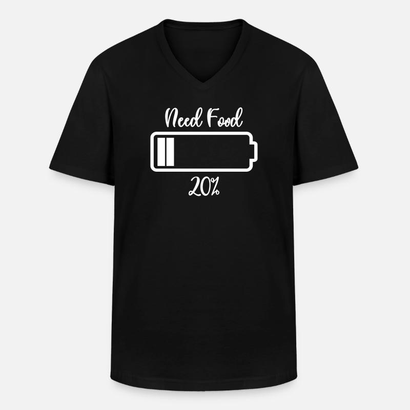 Need Fuel Low Battery Tee - Männer-T-Shirt mit V-Ausschnitt - Schwarz