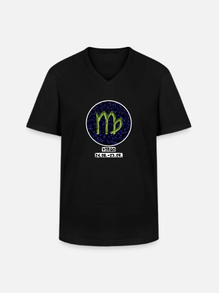 Vierge 24.08.-23.09. - T-shirt col V Homme - noir