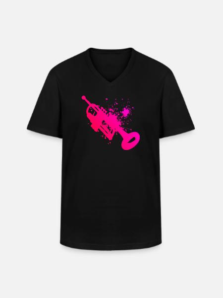 Women's Trumpet Playing - Men's V-Neck T-Shirt - black