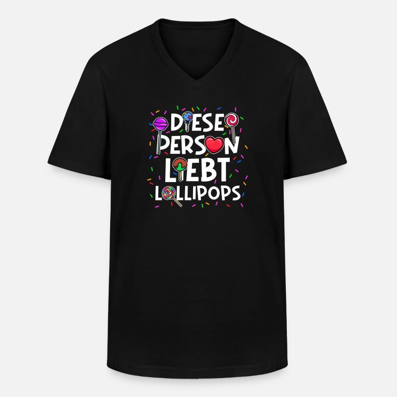 Schokolade Süßigkeiten Herz Bonbon Statement - Männer-T-Shirt mit V-Ausschnitt - Schwarz