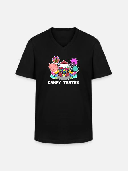 Zoetekauw zeggen snoep snoep dessert - Klassiek mannen T-shirt met V-hals - zwart