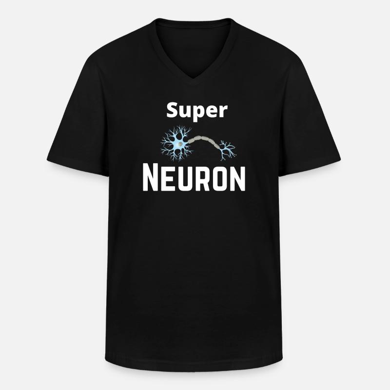 Super Neuron Network - Men's V-Neck T-Shirt - black