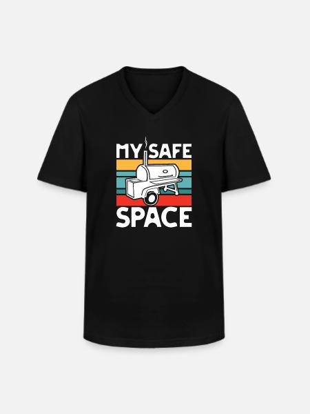 Mein Sicherer Grillplatz - Männer-T-Shirt mit V-Ausschnitt - Schwarz
