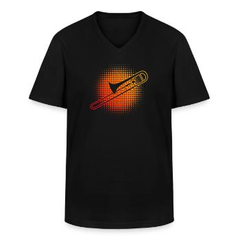 Posaunist Herren Posaunisten Posaunistin - Männer-T-Shirt mit V-Ausschnitt - Schwarz - Vorne - AI Model Male 178 dark (178cm)