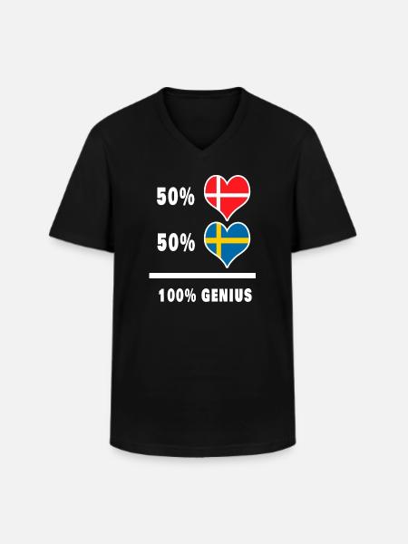Denmark and Sweden Genial / Gift - Men's V-Neck T-Shirt - black
