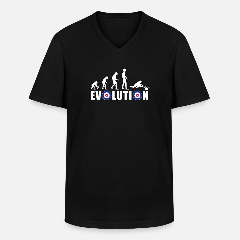 EVOLUTION CURLING Curling Gift Winter - Men's V-Neck T-Shirt - black