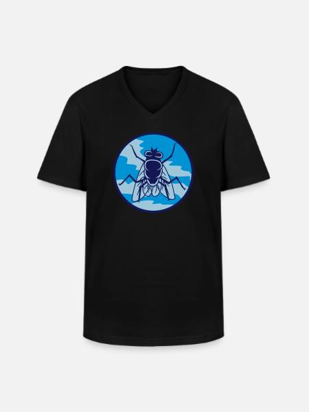 Circle housefly small house fly - Men's V-Neck T-Shirt - black