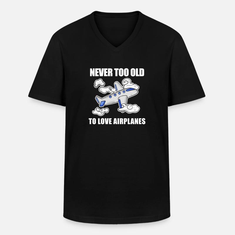 Flugzeuge Flugzeug Pilot Geschenk - Männer-T-Shirt mit V-Ausschnitt - Schwarz