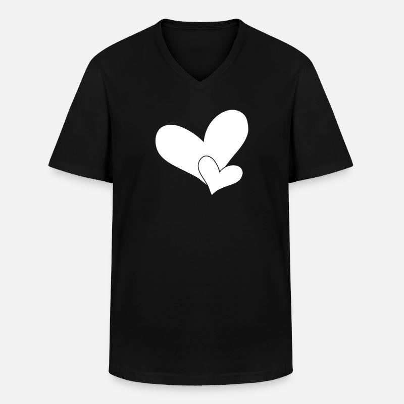 Herz Herze - Männer-T-Shirt mit V-Ausschnitt - Schwarz