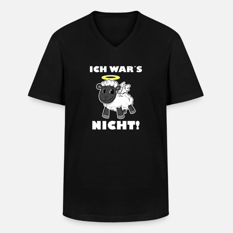Schaf Engel - ich wars nicht - Männer-T-Shirt mit V-Ausschnitt - Schwarz