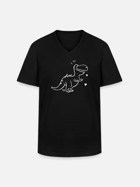 Dinosaure - bébé T-Rex - T-shirt col V Homme - noir