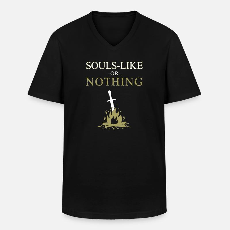 Seelen-Like oder nichts - Männer-T-Shirt mit V-Ausschnitt - Schwarz