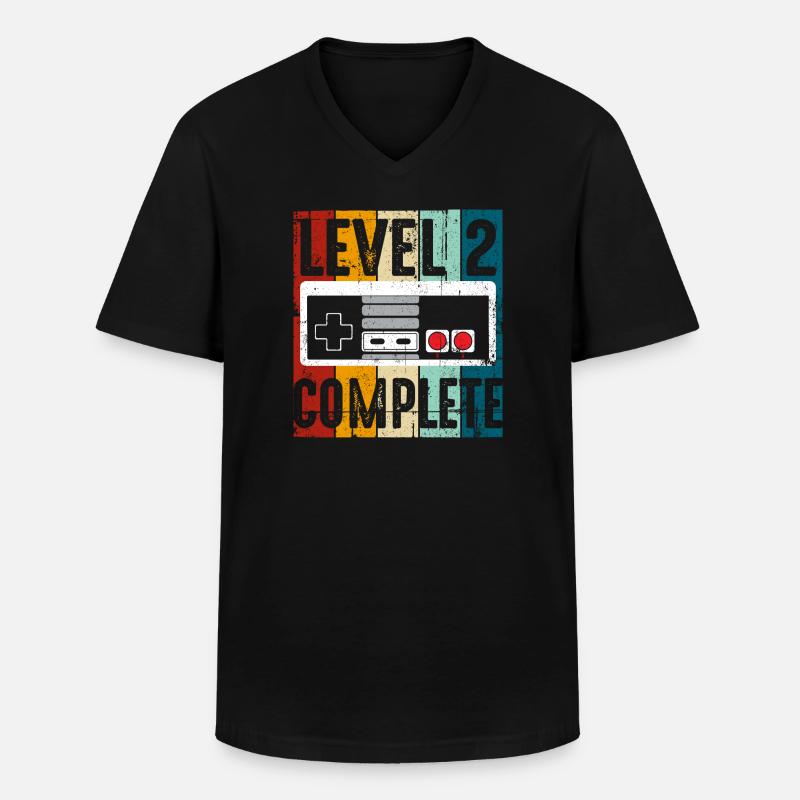Level 2 Complete Retro Console - Men's V-Neck T-Shirt - black