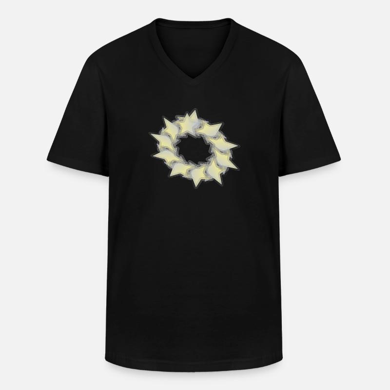 Muster Sternenkreis effect - Männer-T-Shirt mit V-Ausschnitt - Schwarz