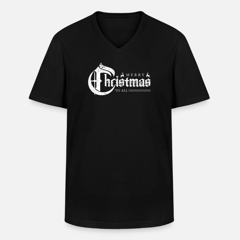 Gothic Weihnachtsbanner - Männer-T-Shirt mit V-Ausschnitt - Schwarz