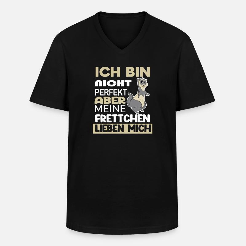 Frettchen - Männer-T-Shirt mit V-Ausschnitt - Schwarz