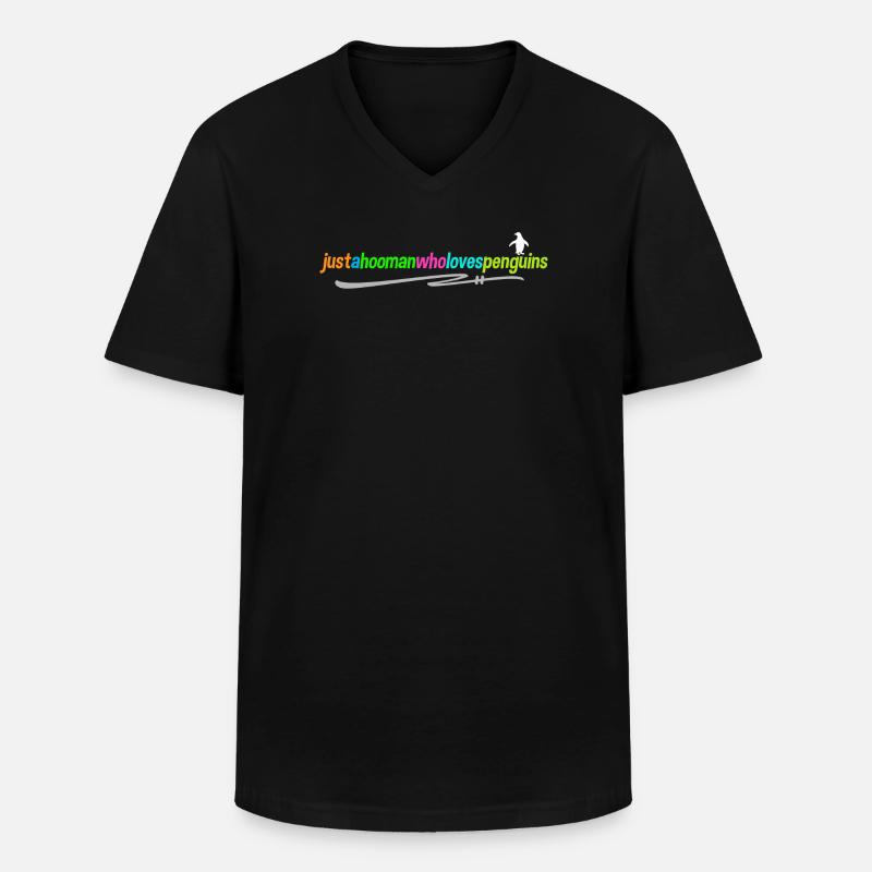 Antarktis Pinguin Statement Vogel Tier Seevogel - Männer-T-Shirt mit V-Ausschnitt - Schwarz