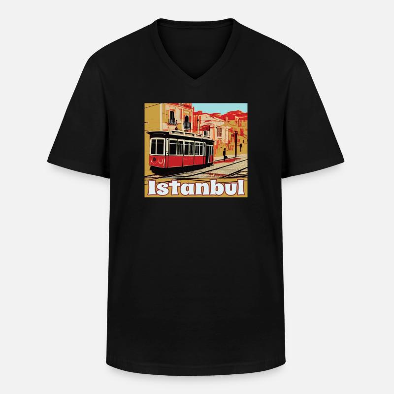 Istanbul - Männer-T-Shirt mit V-Ausschnitt - Schwarz