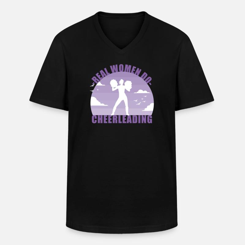Cheerleading Cheerleader Mädchen Pompons Geschenk - Männer-T-Shirt mit V-Ausschnitt - Schwarz