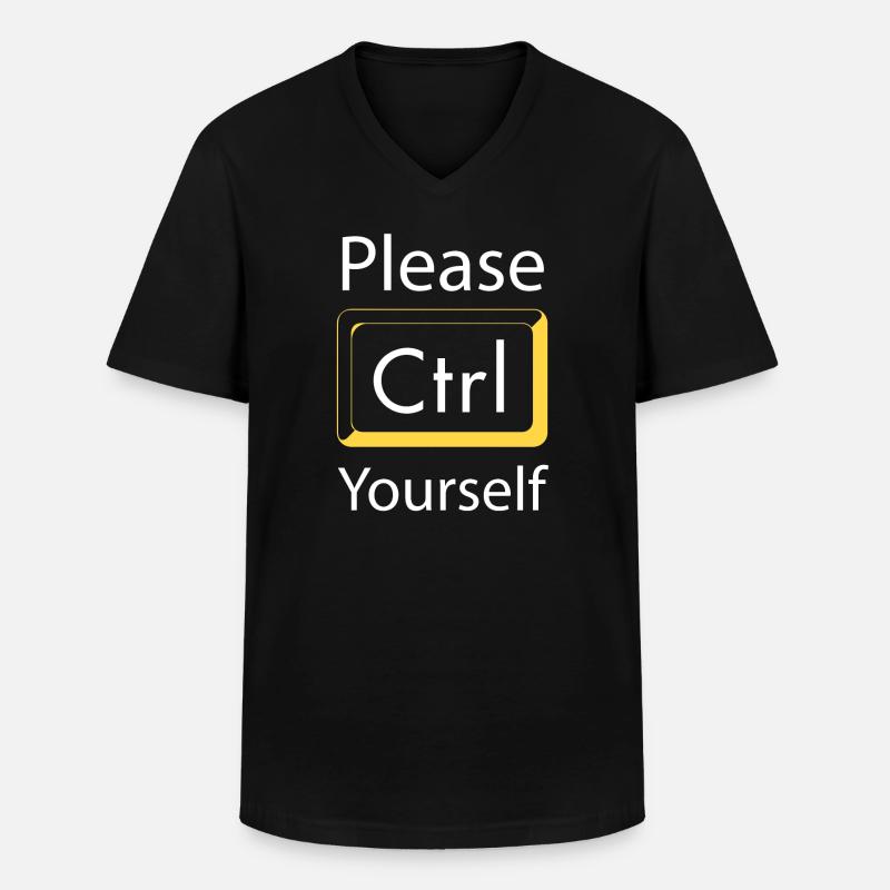 Please Ctrl yourself Gaming - Men's V-Neck T-Shirt - black