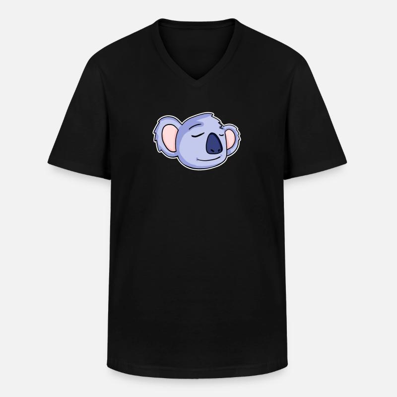 Koala Kopf Koalas - Männer-T-Shirt mit V-Ausschnitt - Schwarz