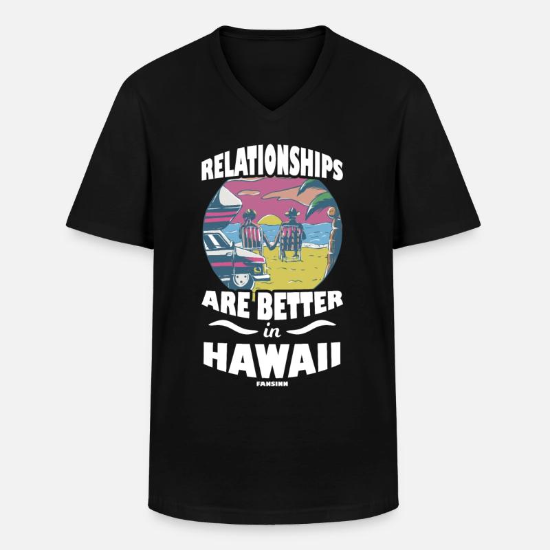 Hawaii - Männer-T-Shirt mit V-Ausschnitt - Schwarz