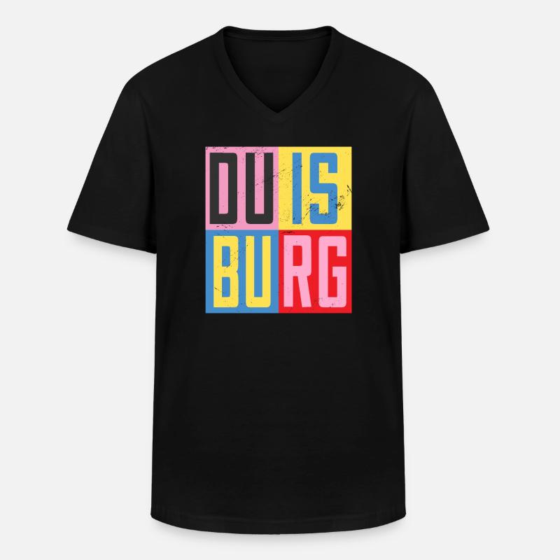 Duisburg Städte Design - Männer-T-Shirt mit V-Ausschnitt - Schwarz