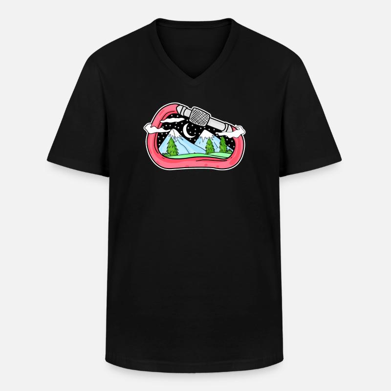 Mountain Mountains Mountain Peaks - Men's V-Neck T-Shirt - black