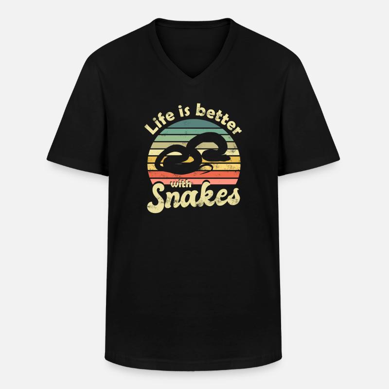Schlange Schlangen - Männer-T-Shirt mit V-Ausschnitt - Schwarz