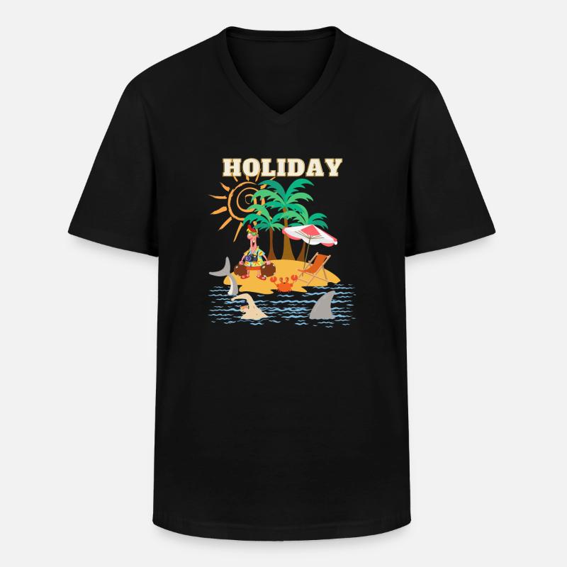 Holiday ART - Männer-T-Shirt mit V-Ausschnitt - Schwarz