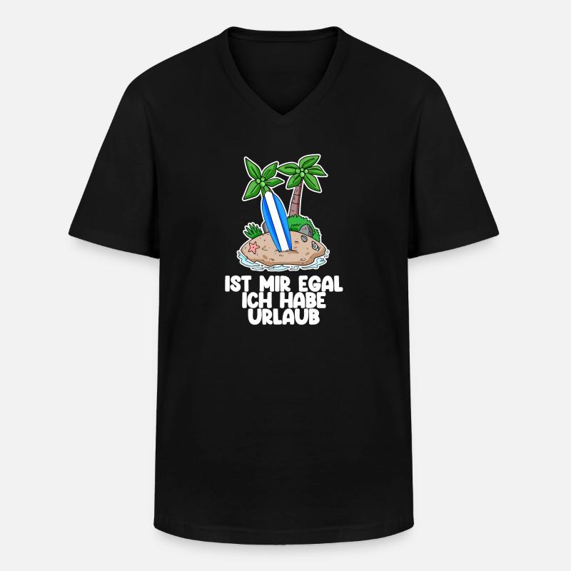 Urlaub - Männer-T-Shirt mit V-Ausschnitt - Schwarz