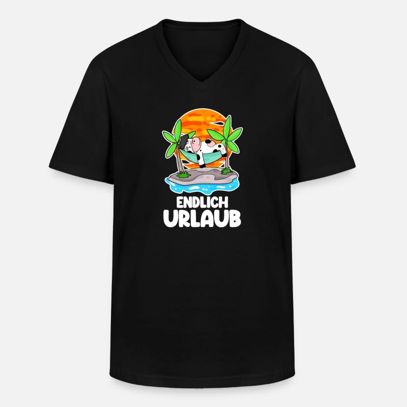 Urlaub - Männer-T-Shirt mit V-Ausschnitt - Schwarz