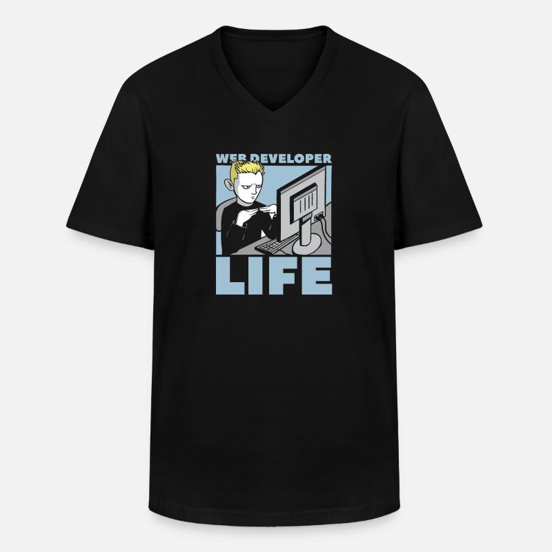 Web Entwickler Webdeveloper Web-Entwickler - Männer-T-Shirt mit V-Ausschnitt - Schwarz