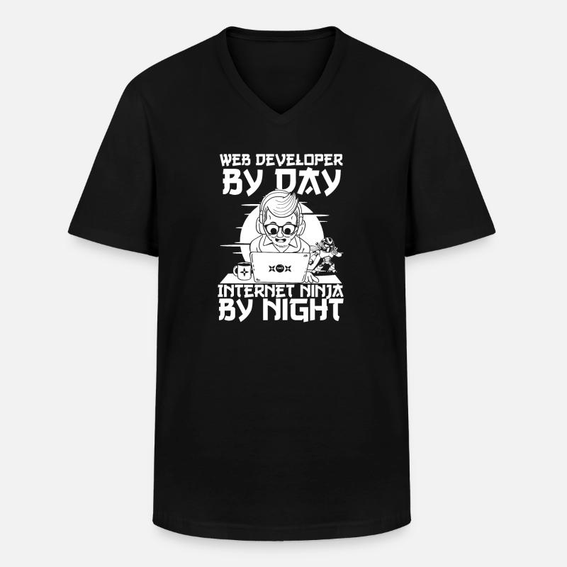 Web Entwickler Webdeveloper Web-Entwickler - Männer-T-Shirt mit V-Ausschnitt - Schwarz