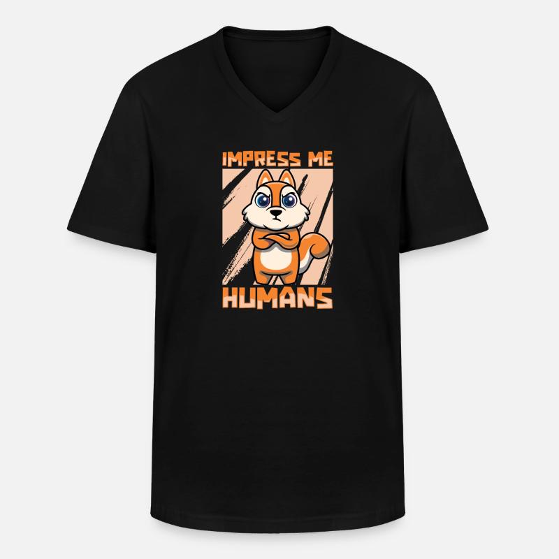 Eichhörnchen - Männer-T-Shirt mit V-Ausschnitt - Schwarz