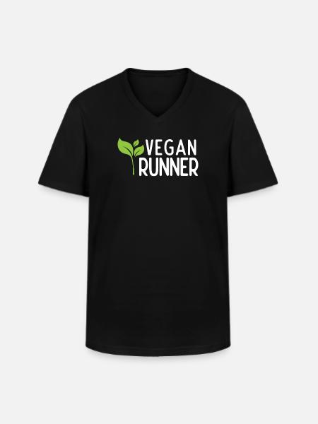 Vegan Runner - Men's V-Neck T-Shirt - black