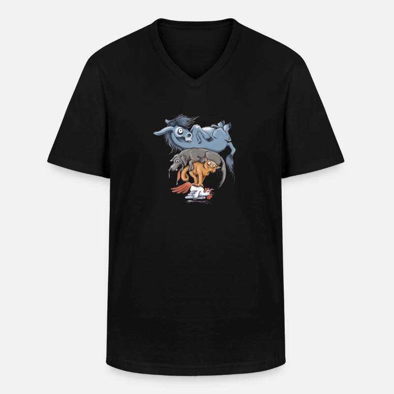 Worth A Try - Männer-T-Shirt mit V-Ausschnitt - Schwarz