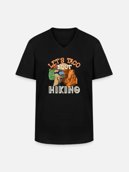 Let's Taco' Bout Hiking - Men's V-Neck T-Shirt - black