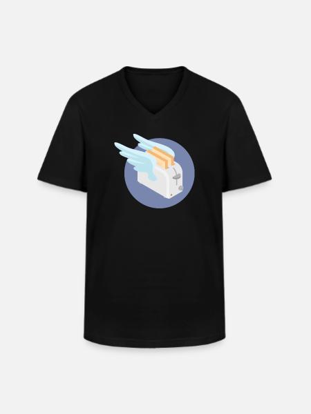 Flying toaster - Men's V-Neck T-Shirt - black